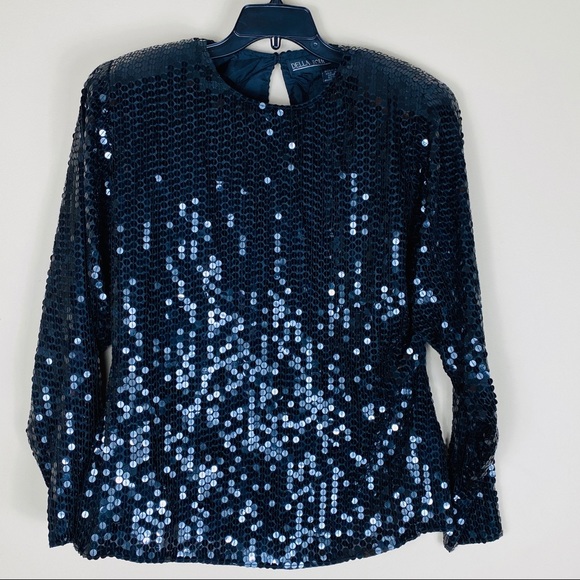 Della Roufogali Sequin Silk Top - Picture 3 of 4